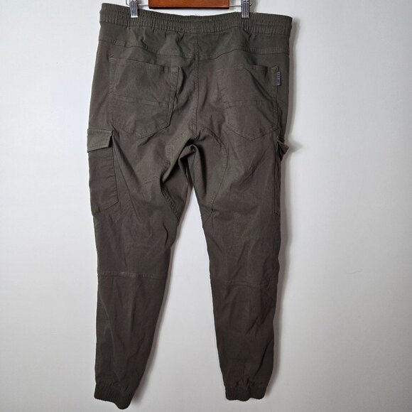 Projek Raw Men's Size L XAVIER Moss Solid Bungee Cargo Jogger Canvas Utility - Picture 4 of 10